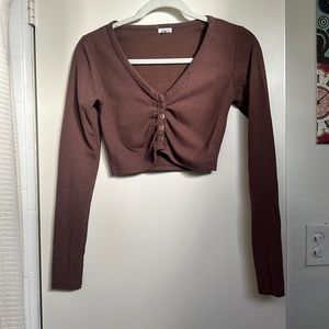 Brown cropped long sleeve